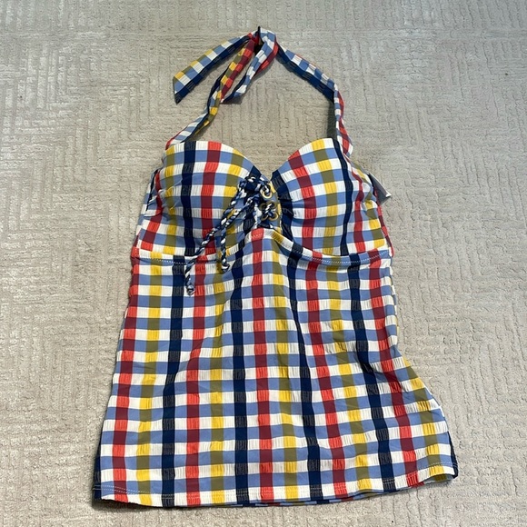 Jessica Simpson Colorful Tankini Bikini Top with a built in bra Size small - Picture 1 of 9